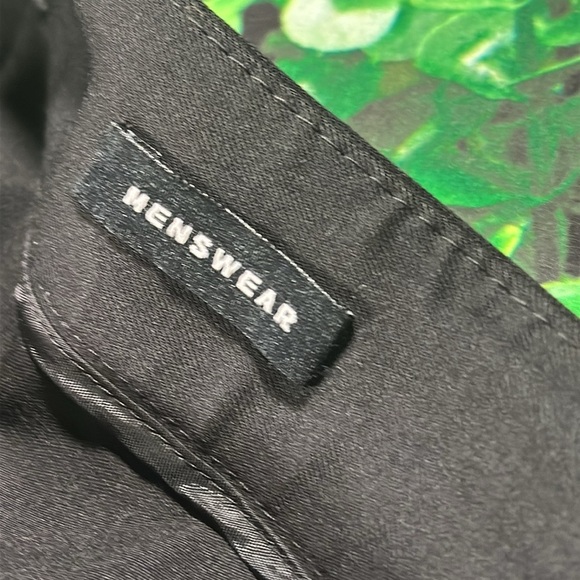 LAFAYETTE 148 Menswear Pants Virgin Wool Wide-Leg Trousers Black size 10 Stretch - Picture 7 of 16